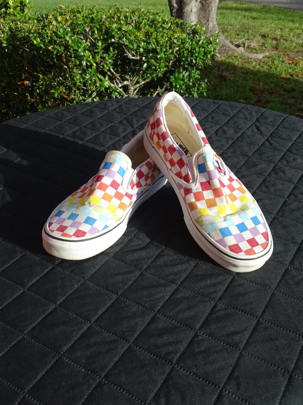 Vans Slip-on Tennis Shoes Colored Checkerboard  Mens 8 Womens 9.5